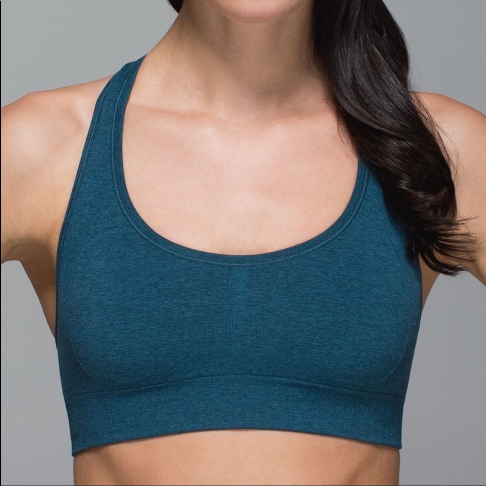 Lululemon Ebb and Flow Bra in Alberta Lake (Teal Blue)